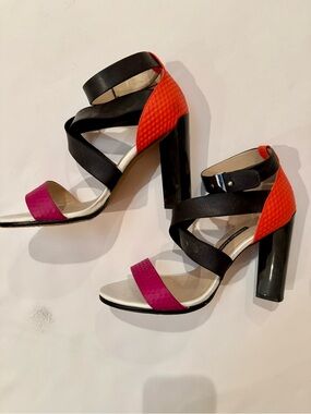French Connection Women’s Multicolor Strappy High Heel Sandals